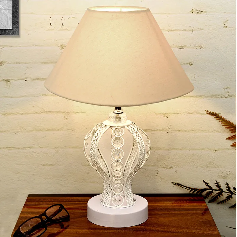 Irelle Fey Metal Table Lamp - Ivory,White media 3