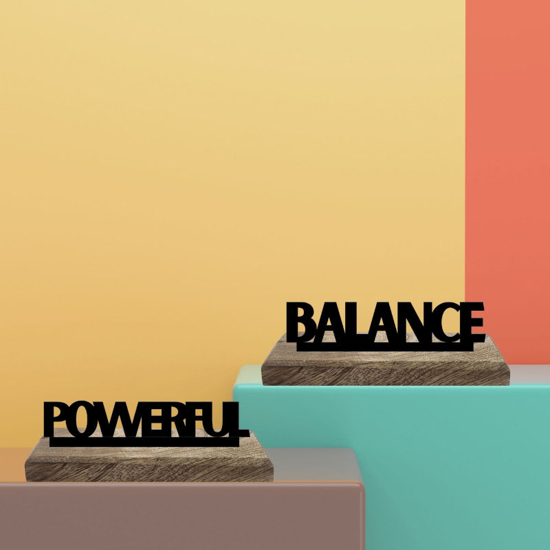 Dynamic Equilibrium Typography Showpiece - Set Of Two
