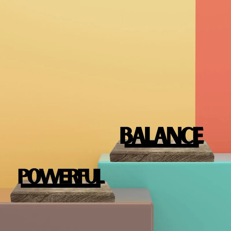 Dynamic Equilibrium Typography Showpiece - Set Of Two media 1