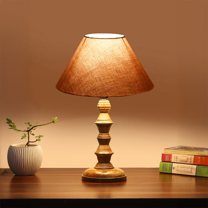 Cotin II Timber Wooden Table Lamp - Grey,Brown