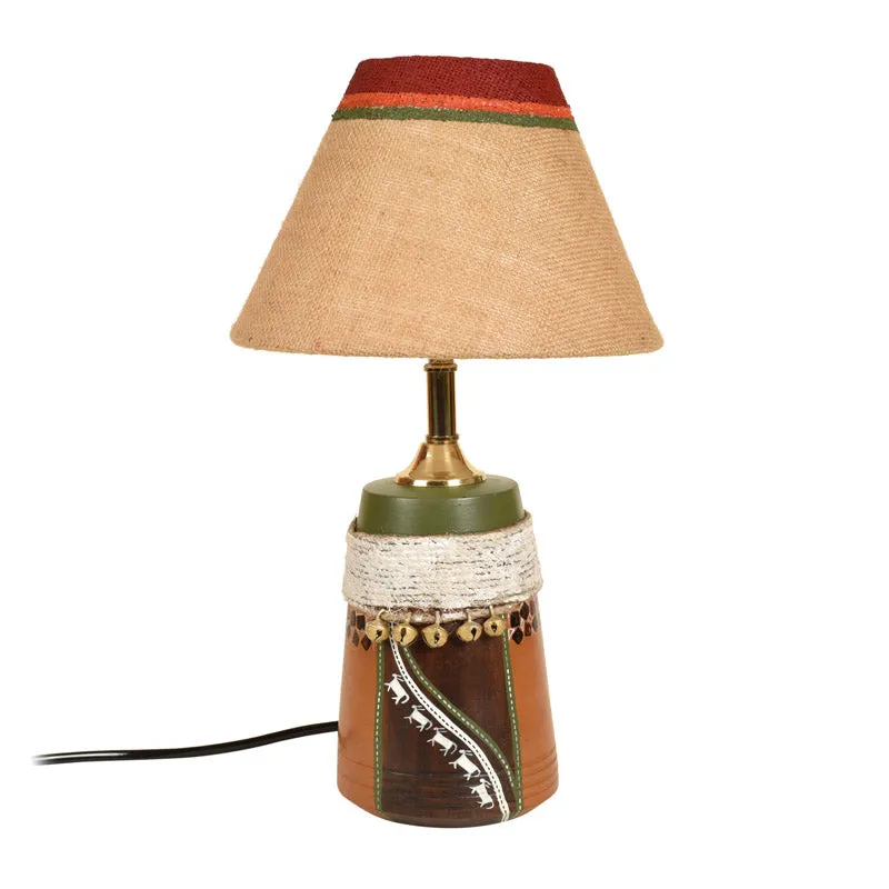 Lina Hand Knitted Wooden Table Lamp - Multicolor media 4