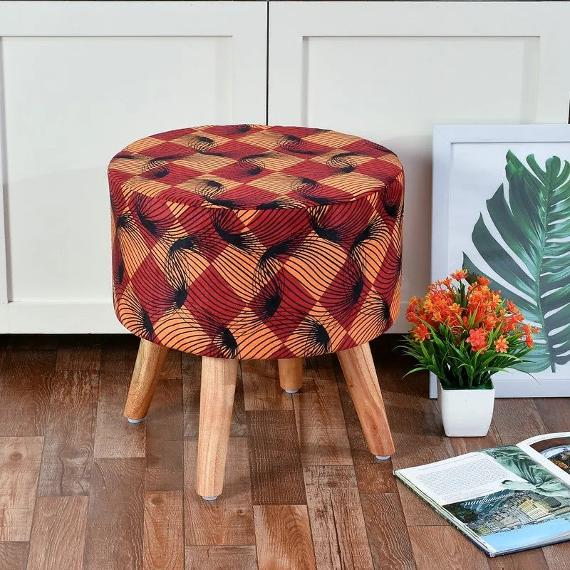 Rustic Abstract Ottoman - Multicolor media 1