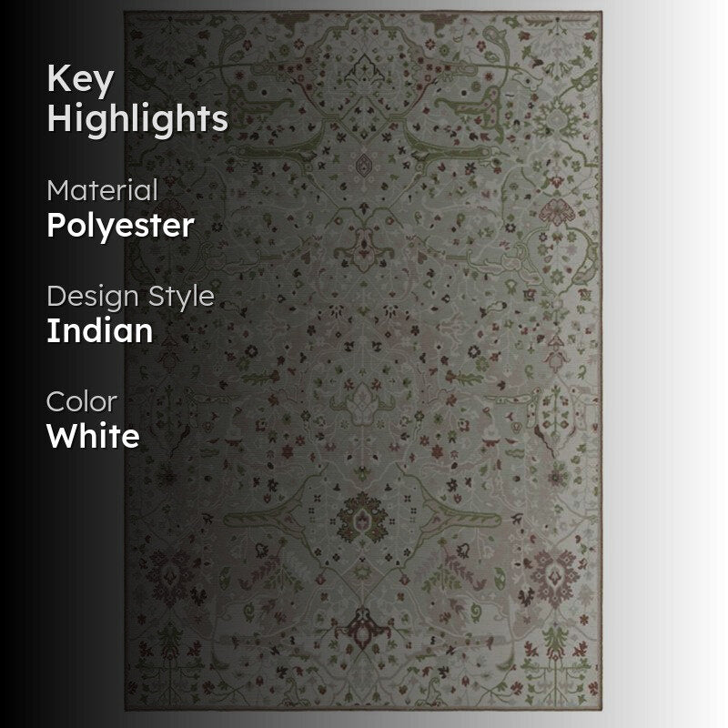 Ruba Ethnic Carpet - White media 2