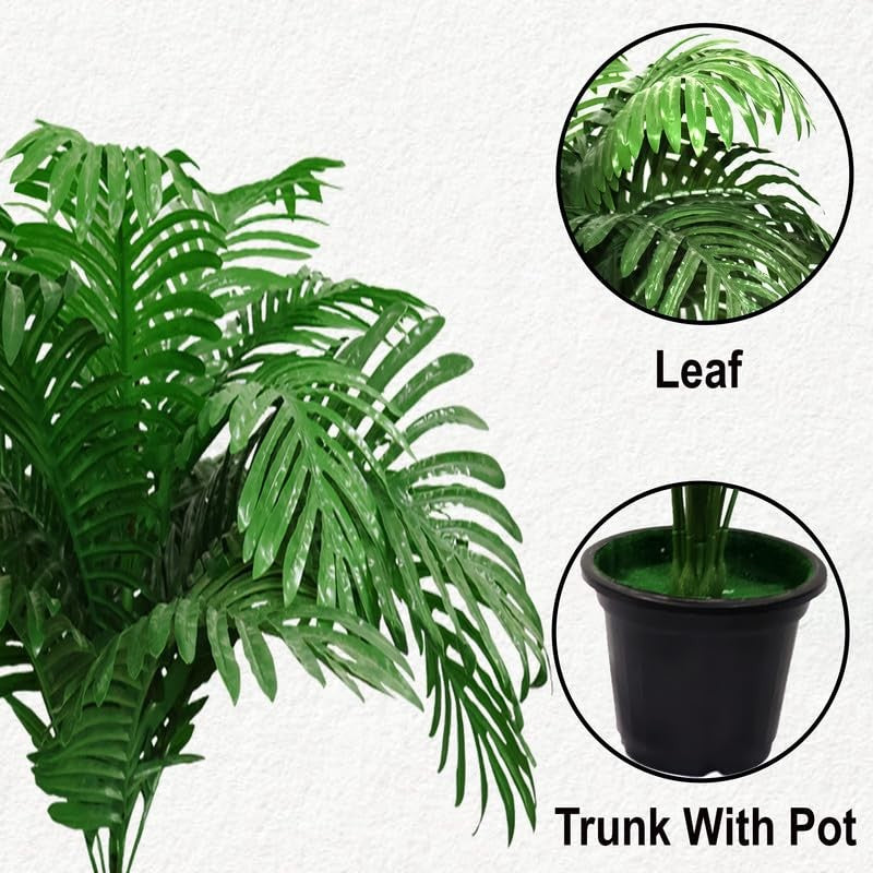 Florascape Artificial Areca Palm Fern Plant With Black Plastic Pot media 6