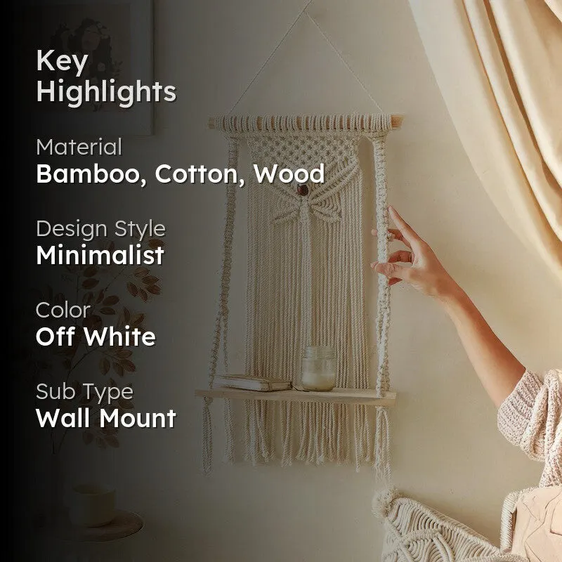 Boho Chic Macrame Shelf media 2