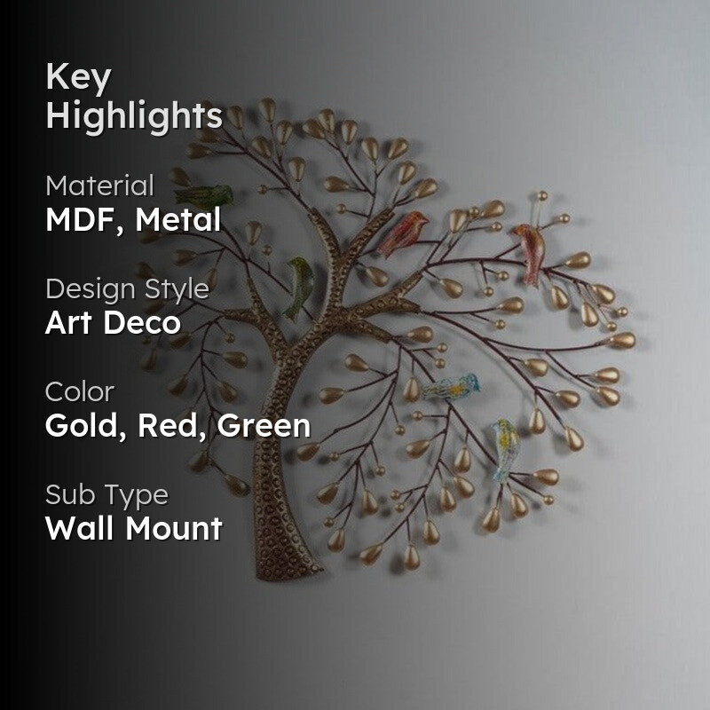 Golden Tree Of Life Metal Wall Accent media 2