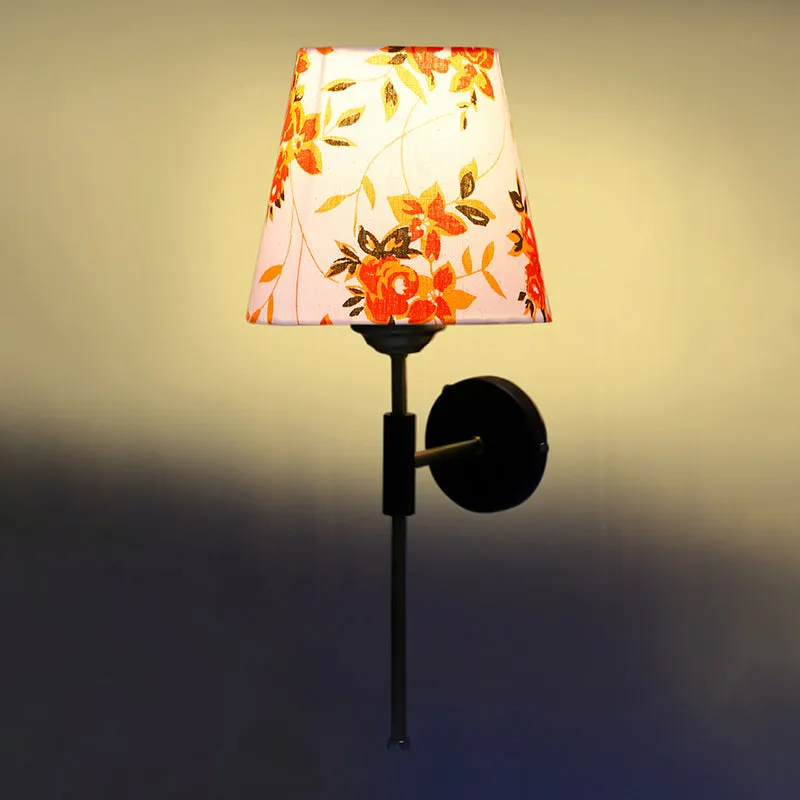 Beryll Printed Steel & Cotton Wall Lamp - Orange media 5