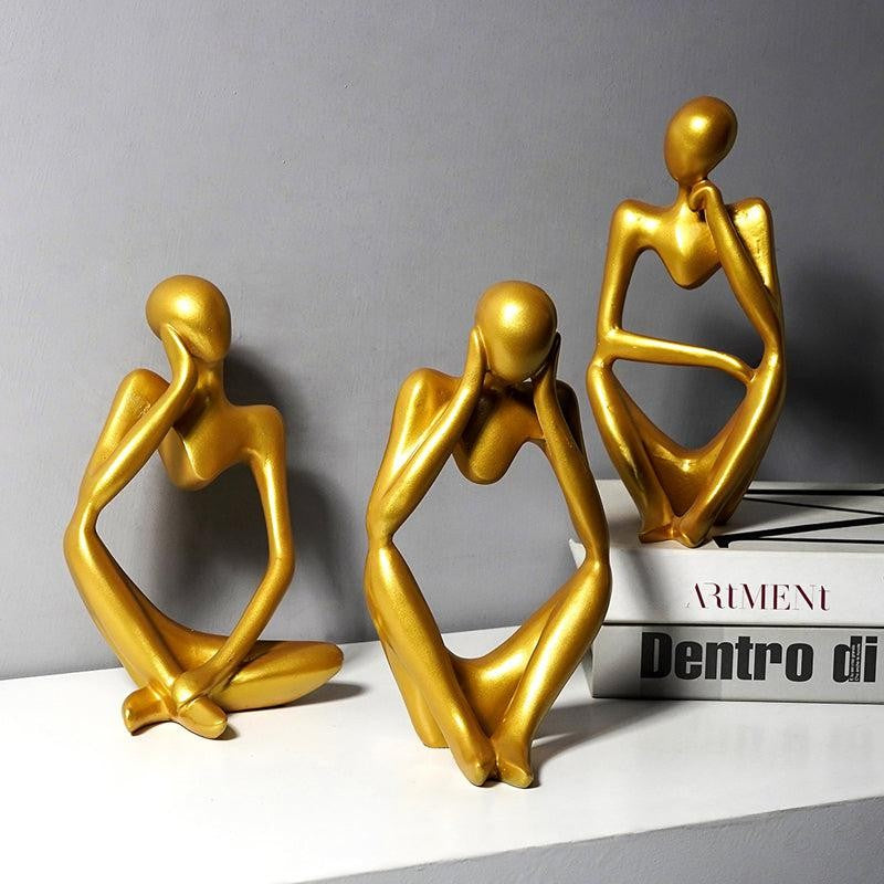 The Introspective Trio Painted Resin Showpiece - Set Of Three media 5