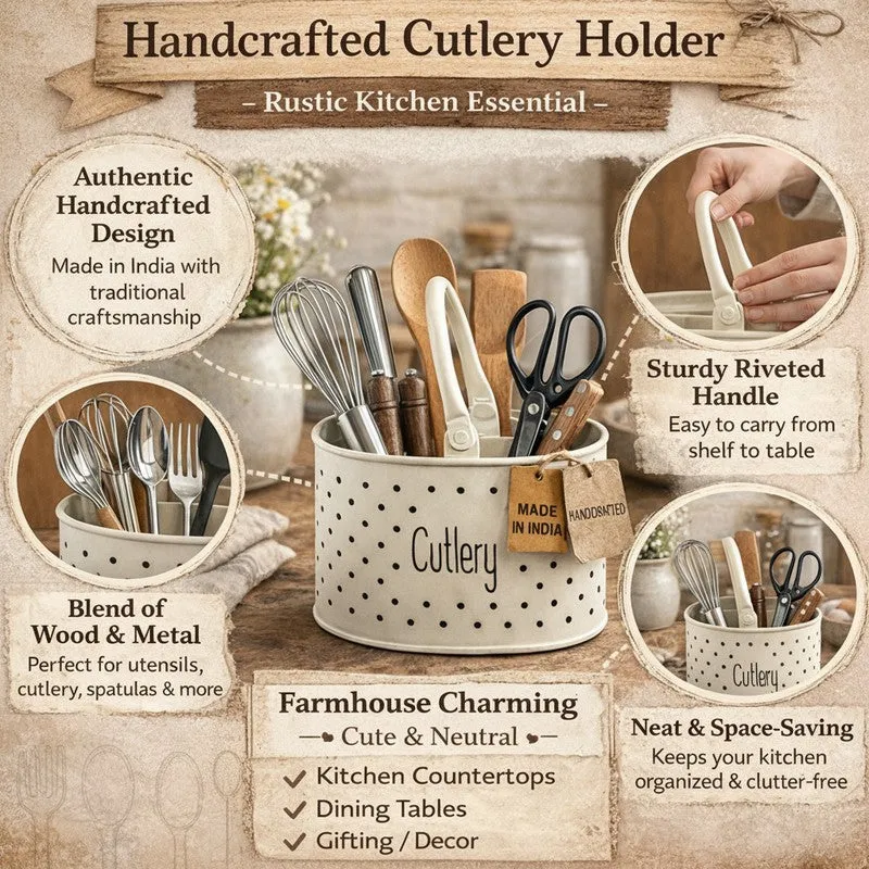 KitchenCare Multipurpose Utility Cutlery Stand -Ivory media 4