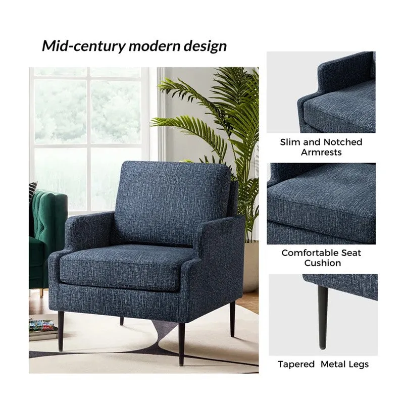 Nexora Neem Wood Accent Chair - Blue media 4