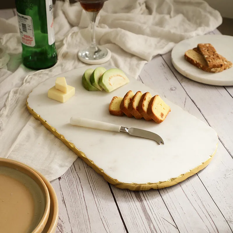Cortile Marble Platter With Knife - Two Piece Set media 3