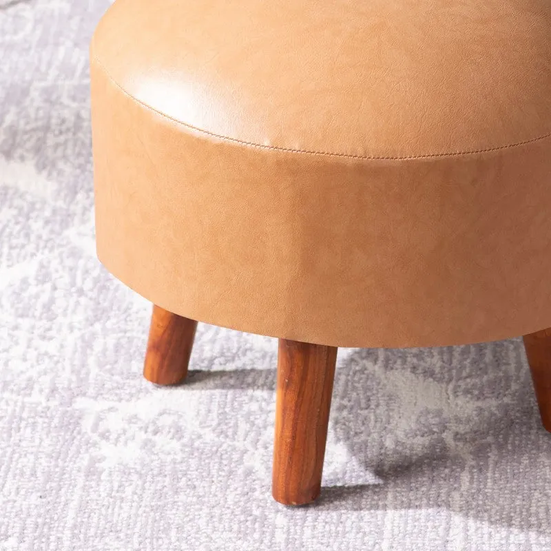 Urban Round Pouf Ottoman (Brown) - Set Of Two media 4