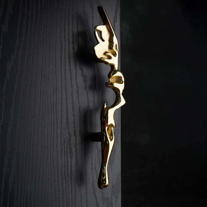 Alma Designer Bark Handmade Door Handle - Small media 1