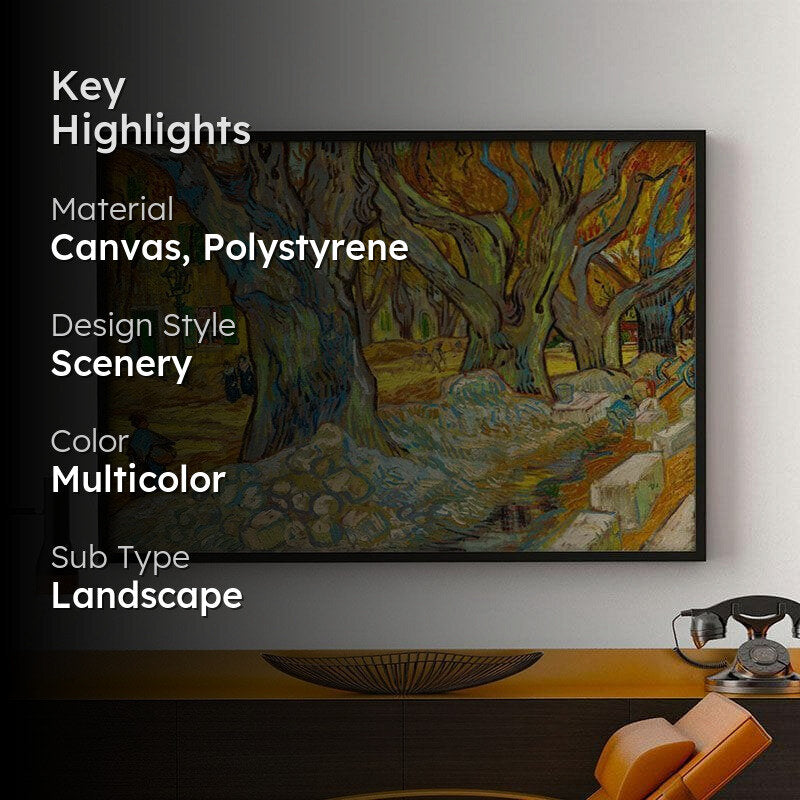The Large Trees Canvas Wall Painting - Black Frame media 2