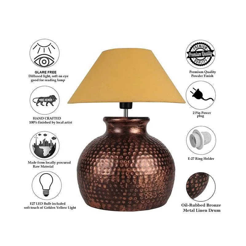 Girisha Fabric Table Lamp - Gold,Bronze media 6