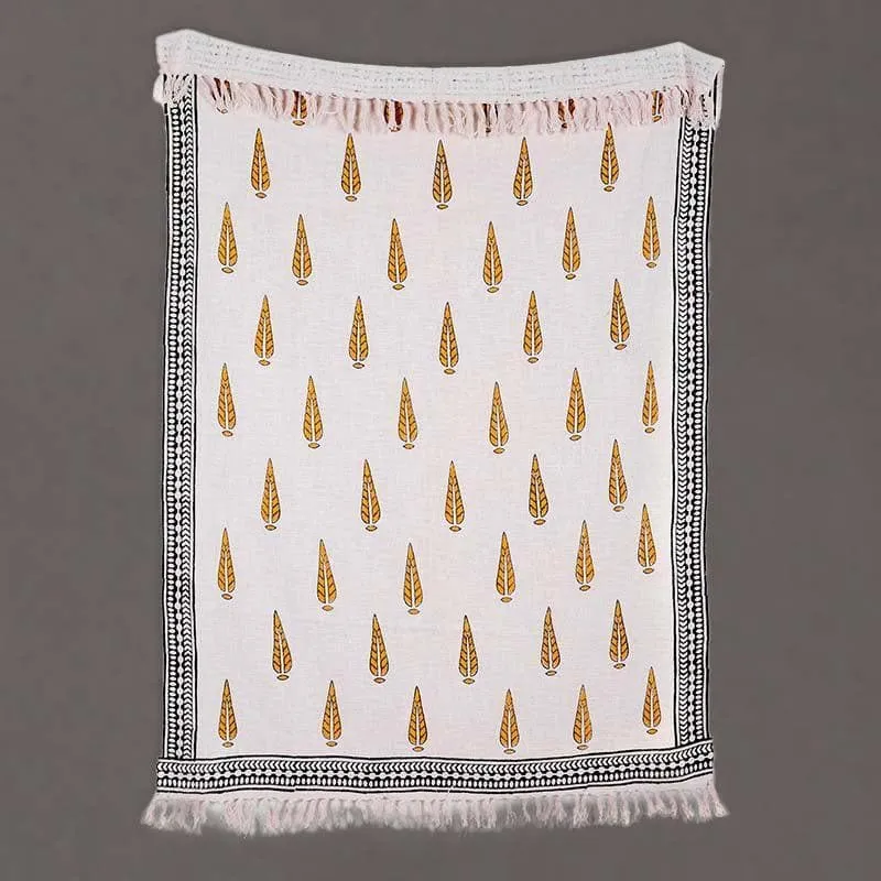 Pine-Drop Handblock Printed Throws media 1