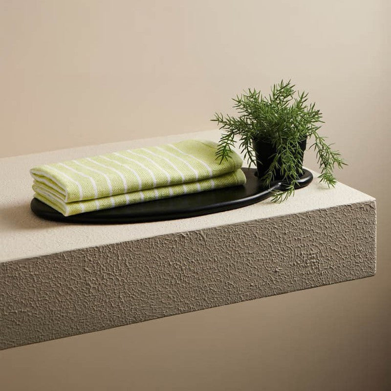 Imrie Cotton Terry Hand Towel (Light Green) - Set Of Two