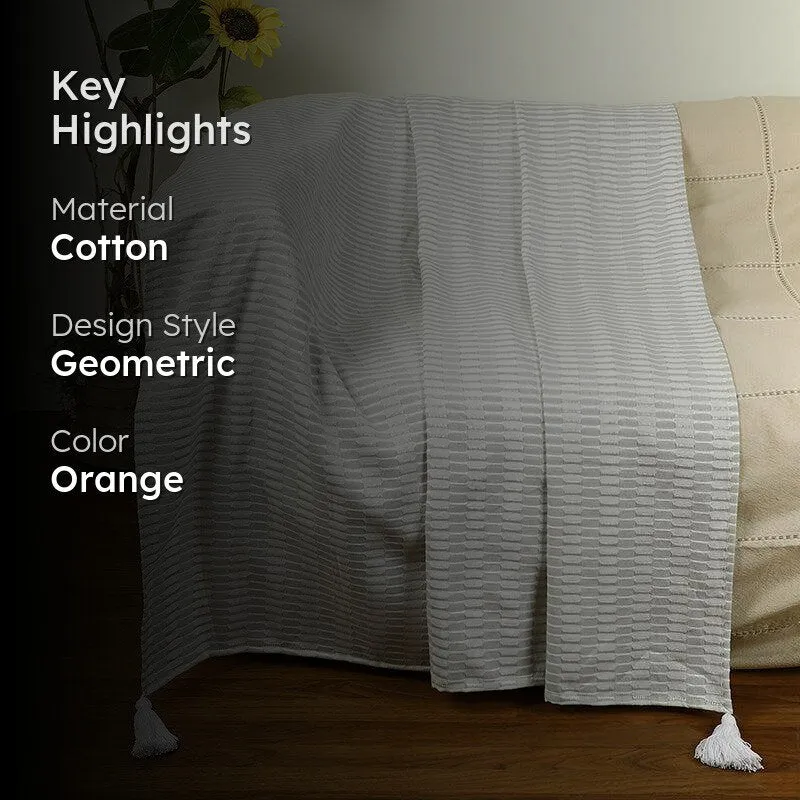 Indie Stitch Geometric Cotton Throw media 2