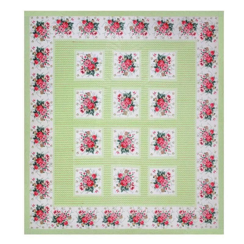 Neve Floral Cotton Bedsheet (Green) - 180 TC media 5
