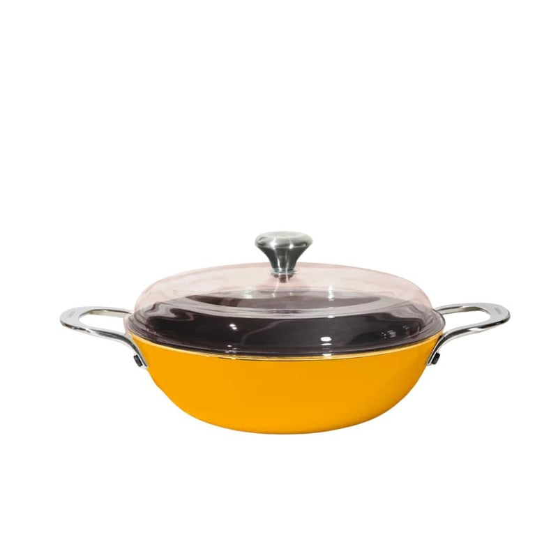 Cumin Co Enamel Cast Iron Kadhai  With Lid - 3900 mL media 3