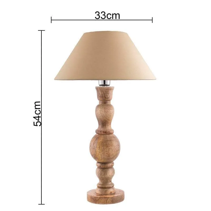 Espoir Wooden Fabric Table Lamp - Brown,Beige media 5