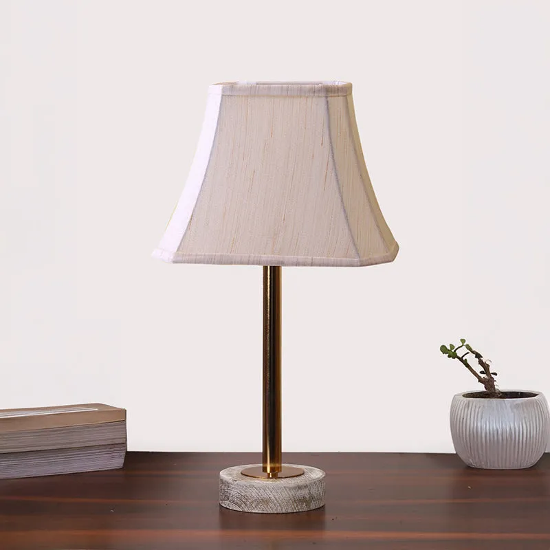 Ceylon Rodin Wooden Table Lamp - OffWhite,Gold,White media 3