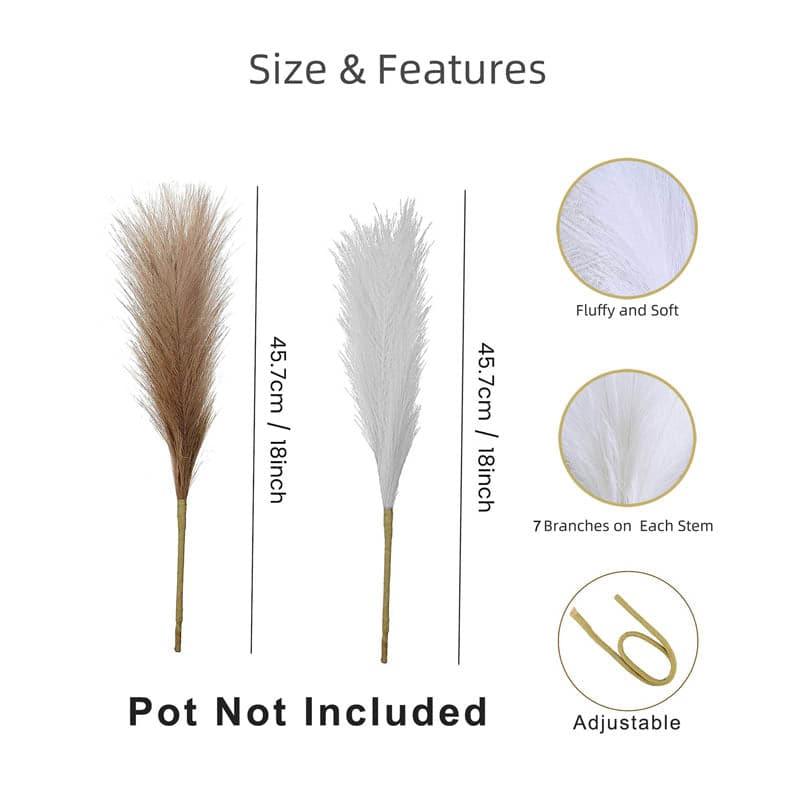 Faux Pampas Plastic Grass Sticks (45.7 cms) - Set Of Six media 5
