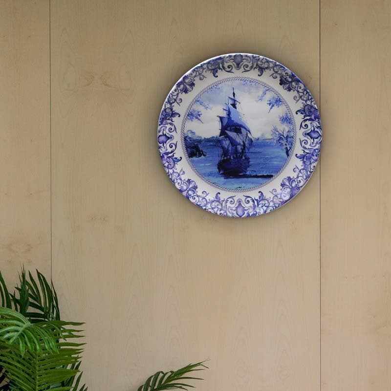 Dutch Blue Pottery Ship Inspired Decorative Plate image 5