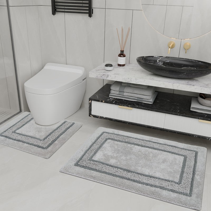 SpaStep Cotton Bath Mat (Grey) - Set of Two media 3