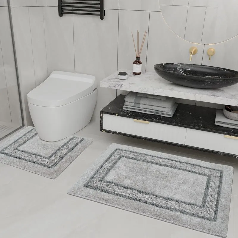 SpaStep Cotton Bath Mat (Grey) - Set of Two media 3