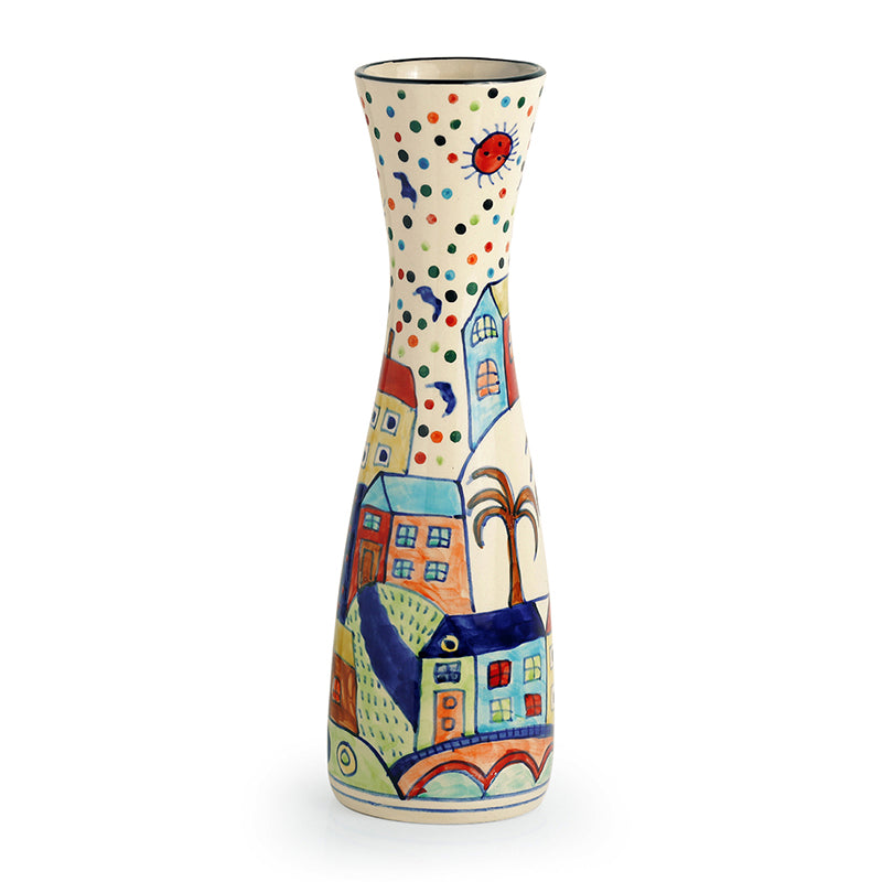 Coastal Cottage Handpainted Ceramic Vase media 3