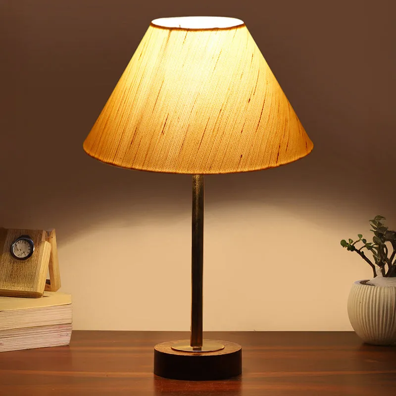 Cotin II Rodin Wooden Table Lamp - OffWhite,Gold,Brown media 1