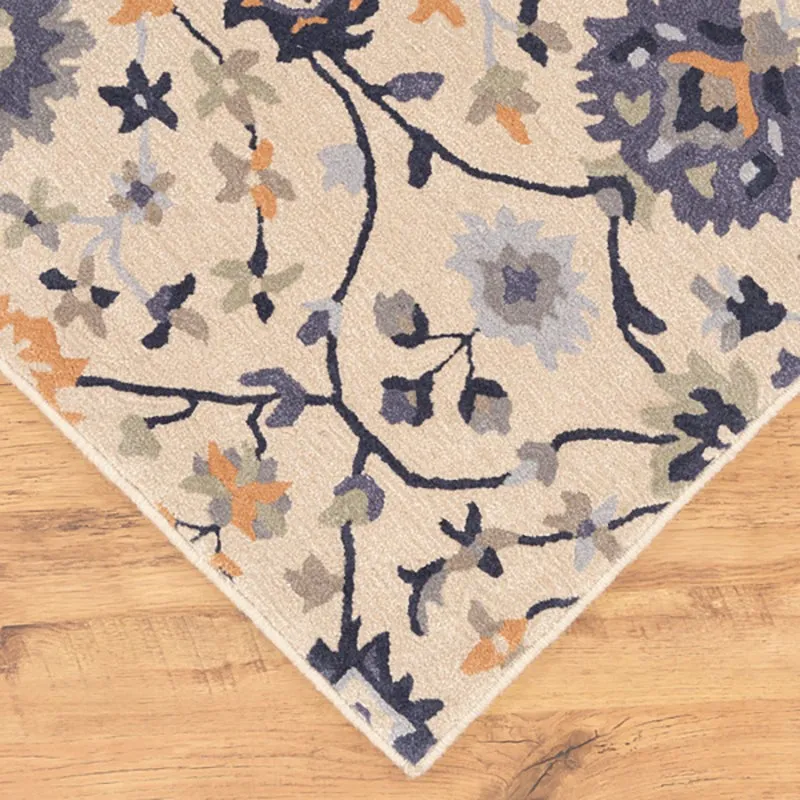 Erinyes Hand Tufted Ethnic Wool & Nylon Carpet - Blue media 6