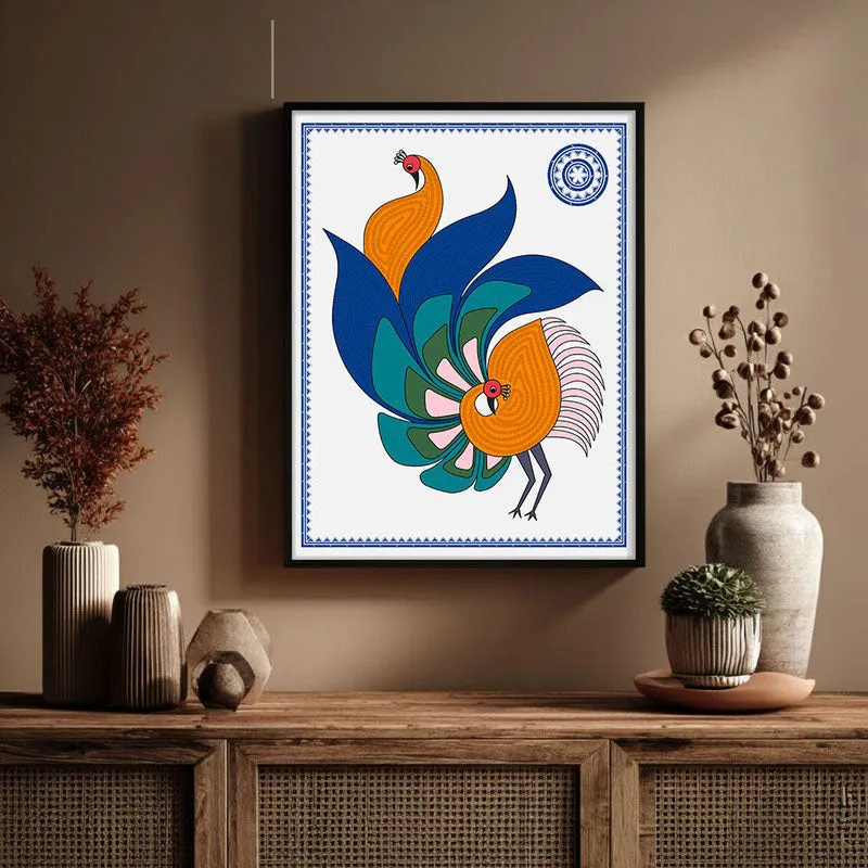 Mayurika Framed Madhubhani Canvas Wall Painting media 3