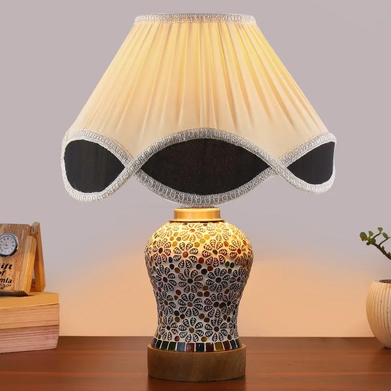 Santora Arc Pleated Wooden Table Lamp - Multicolor media 3