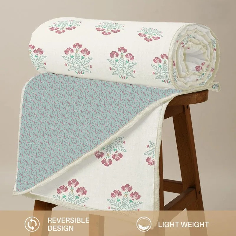 Urban Space Bloomscape Reversible Blanket - Blue & White media 5