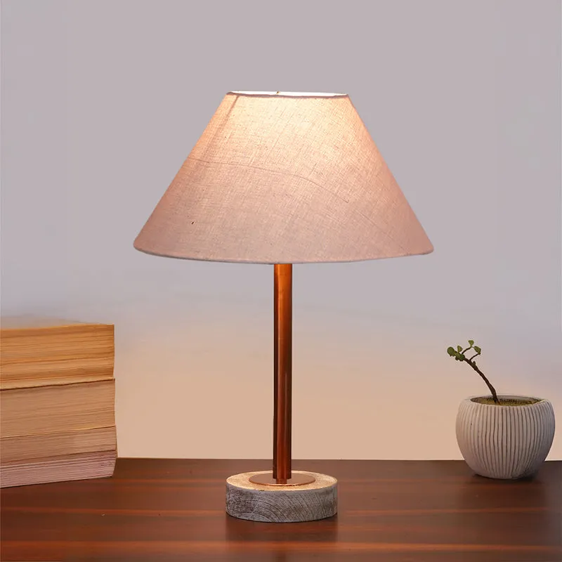 Cotin II Rodin Wooden Table Lamp - Grey,Copper,White media 2