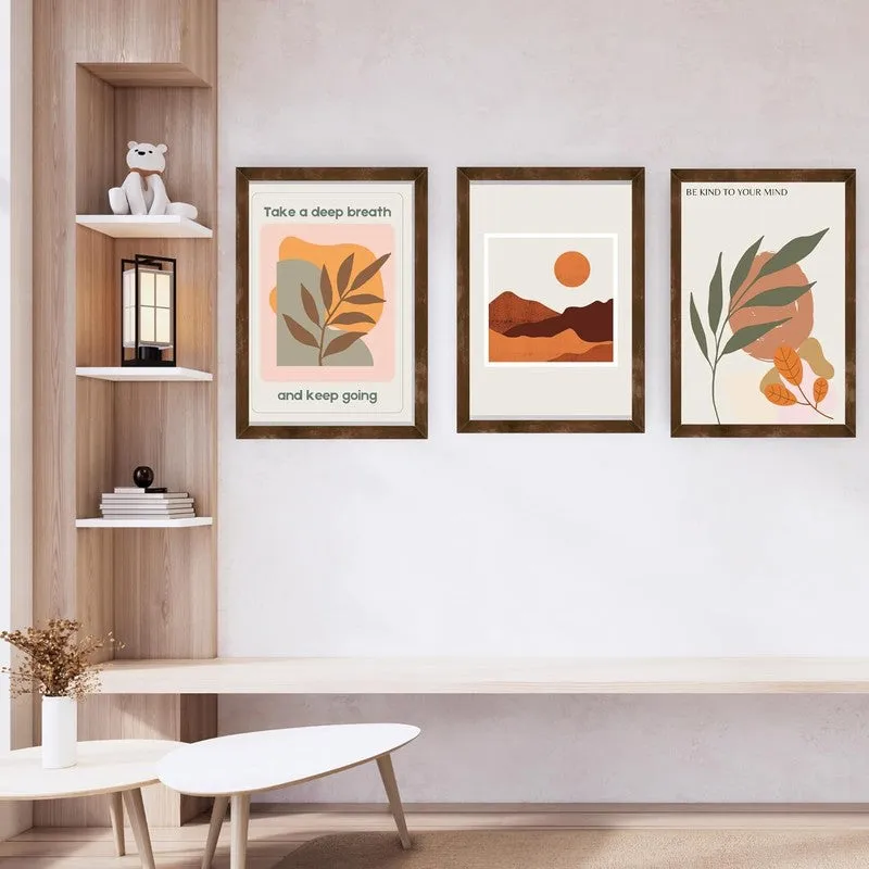 Desert Muse Paper Wall Painting With Frame - Brown media 3