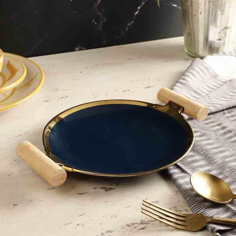 Moonshine Ceramic Platter With Handles - Royal Blue media 3