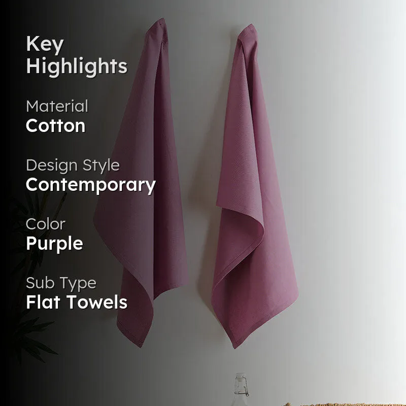 Sophistitch Solid Cotton Kitchen Towel (Lilac) - Set Of Two media 2