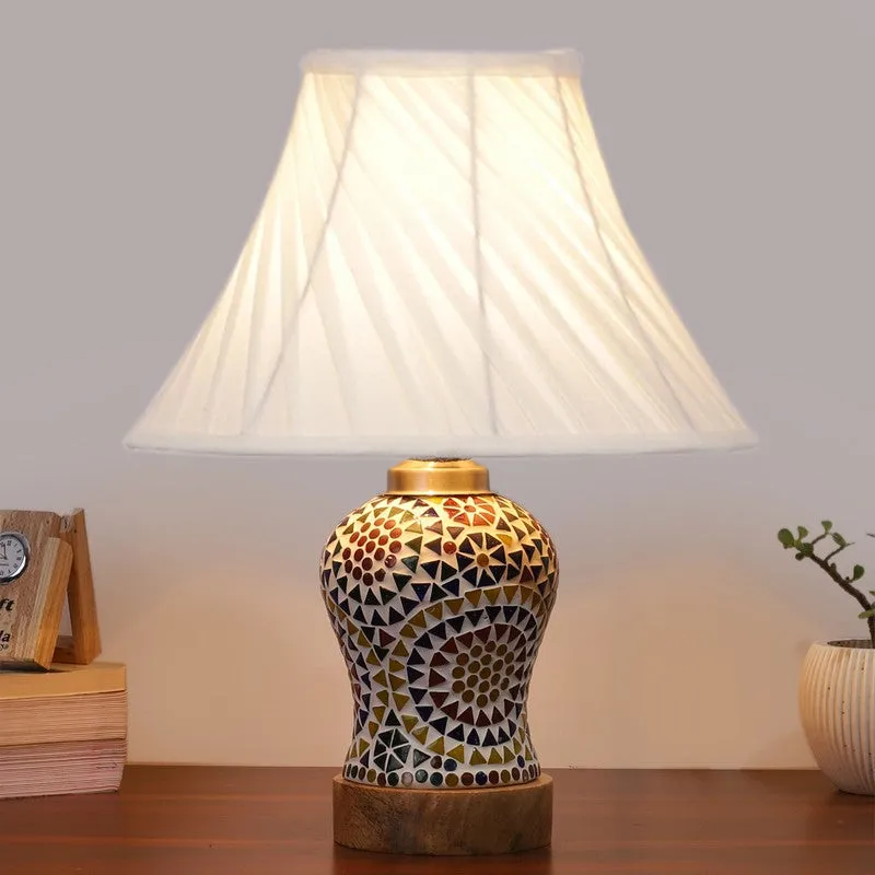 Aurenique I Pleated Wooden Table Lamp - Multicolor media 3