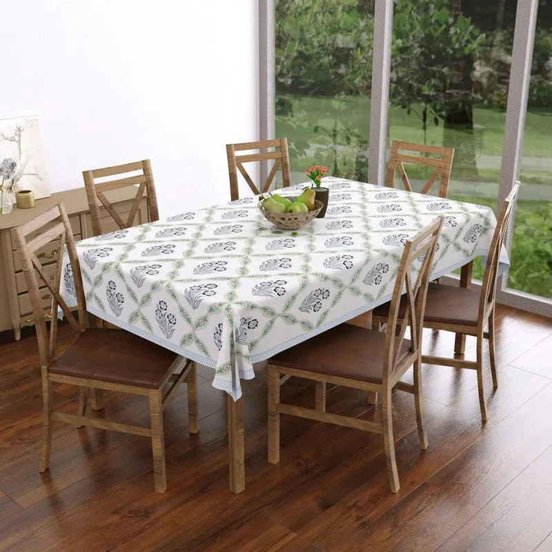 Eleganza Cotton Table Cover - Teal,Green media 1