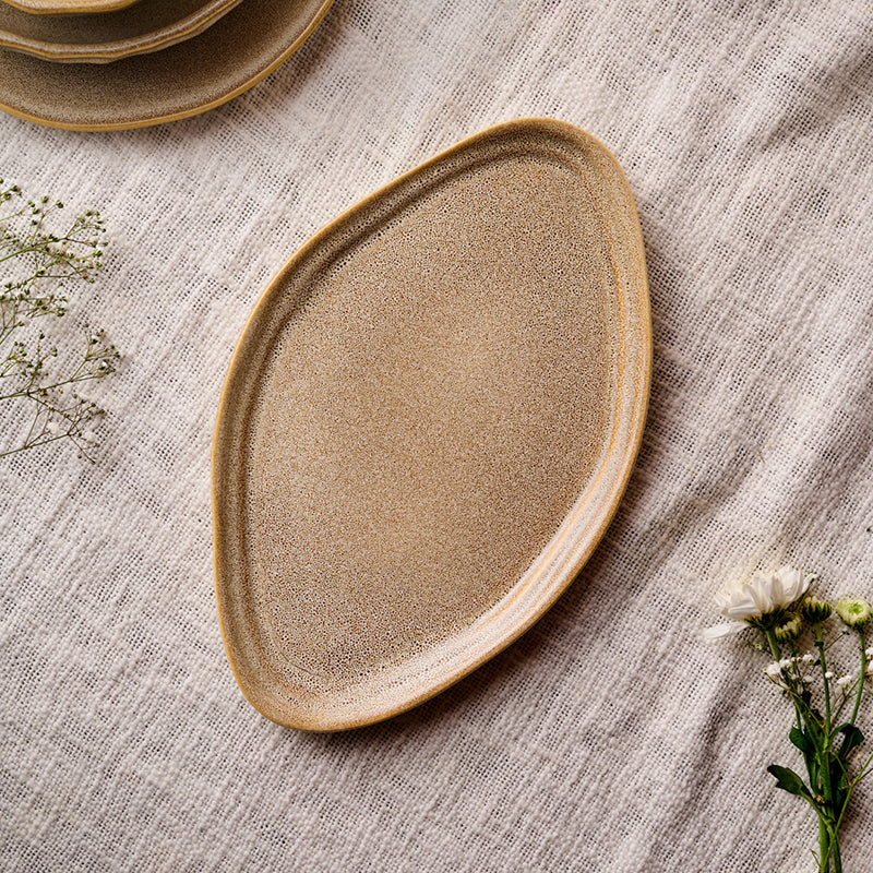 Cra By YFL Home Rustic Facet & Flow Ceramic Platter media 6