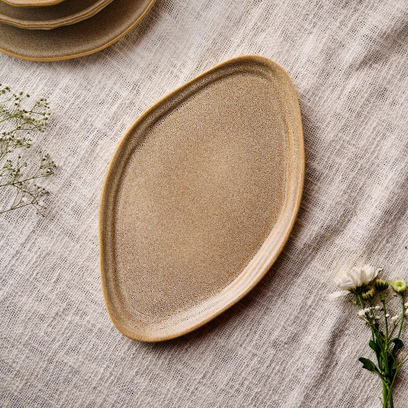 Cra By YFL Home Rustic Facet & Flow Ceramic Platter media 6