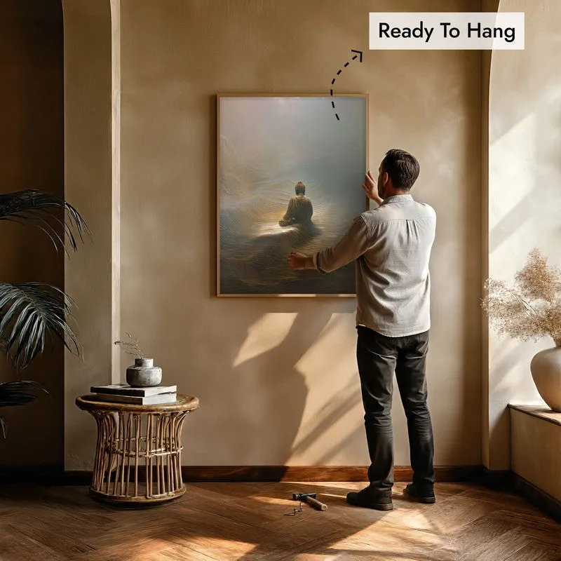 Buddha In Tranquil Harmony I Archival Paper Wall Painting With Brown Frame media 6