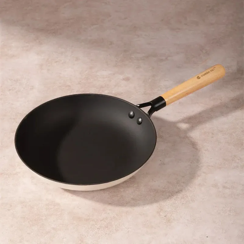 Cumin Co Enamel Cast Iron Frying Pan - White media 6