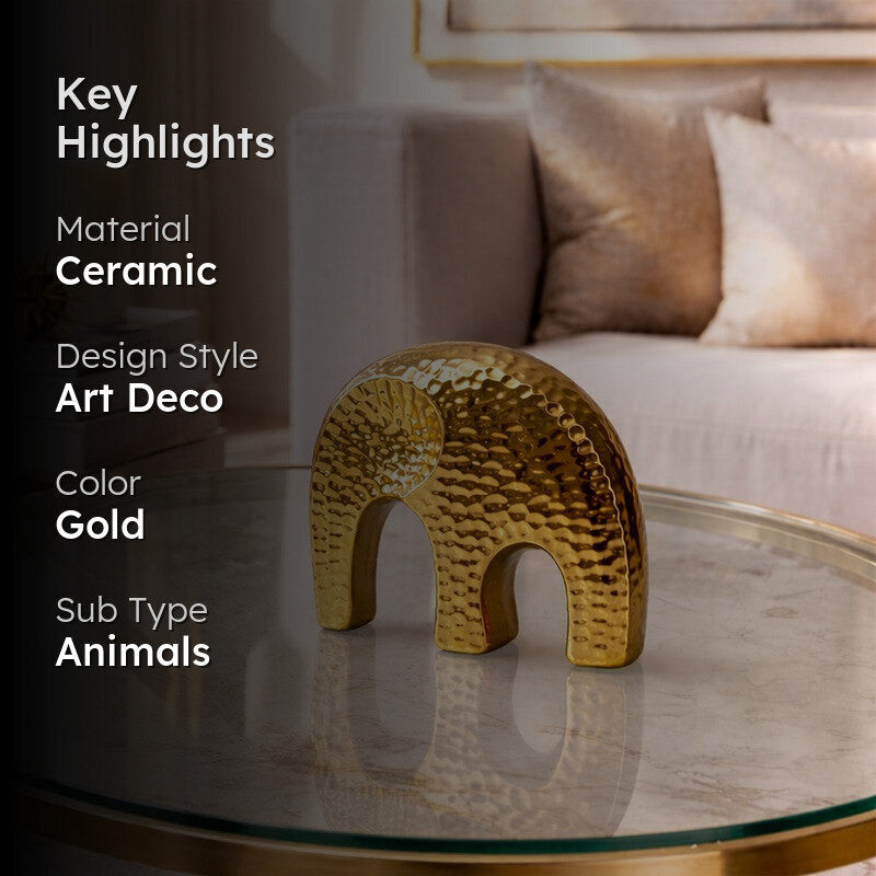 Goldora Elephant Ceramic Showpiece media 2