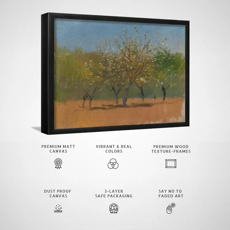 Trees In Bloom Canvas Wall Painting - Black Frame media 6