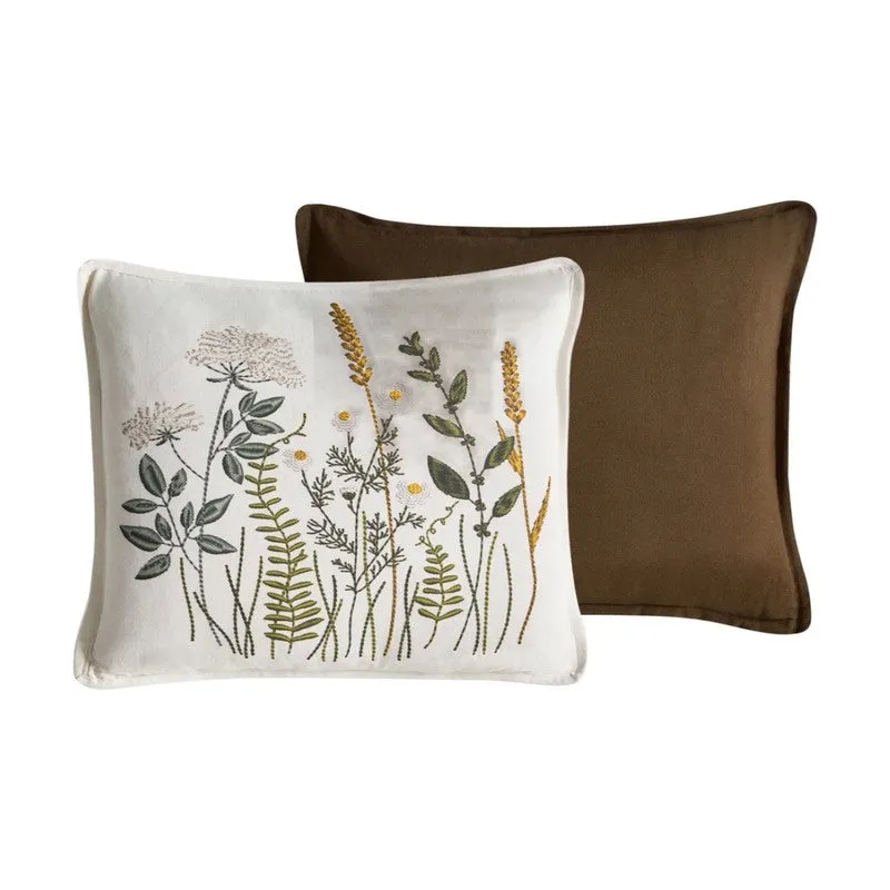 Fresh Printed Cotton Cushion Cover (Brown) - Set of Two - 4