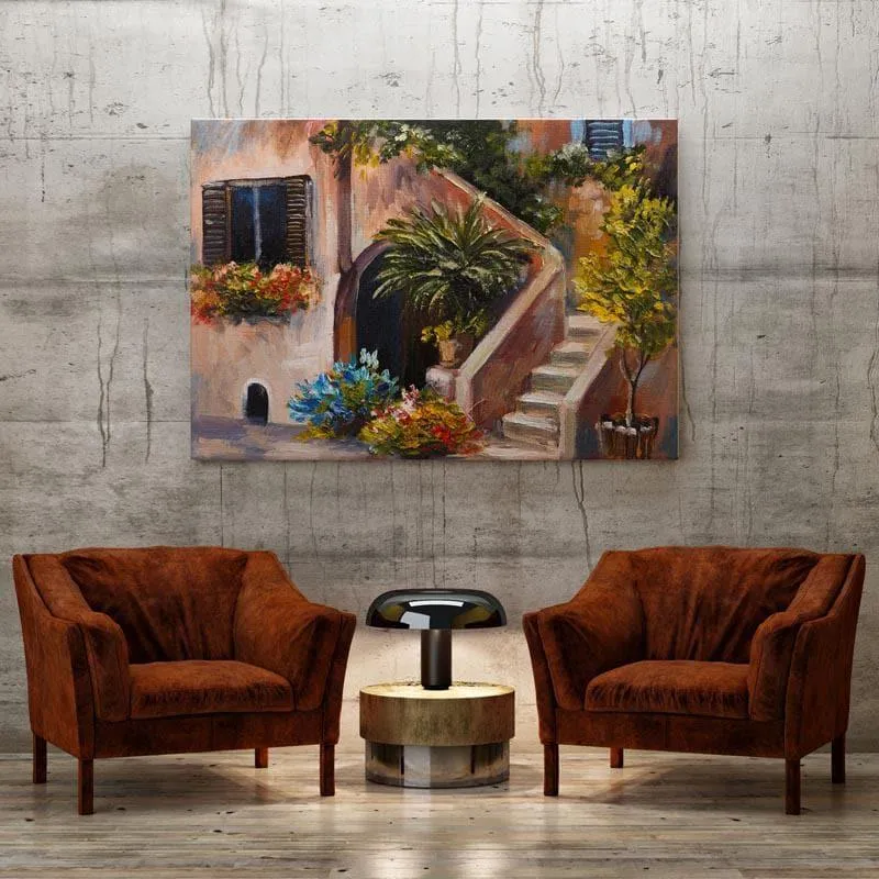 Summer Terrace Canvas Wall Painting - Gallery Wrap media 3
